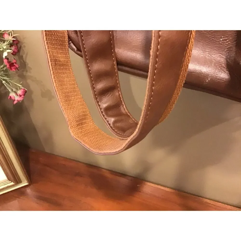 Vegan Leather Bag/Backpack With Adjustable Strap Laptop Compartment College